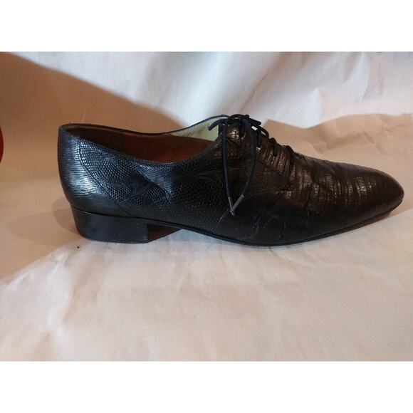 Mens Mauri black lizard skin dress shoes made in Italy 13 M main image 8